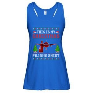 This Is My Christmas Pajama Flight Attendant Ugly Gift Ladies Essential Flowy Tank