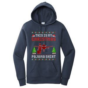 This Is My Christmas Pajama Flight Attendant Ugly Gift Women's Pullover Hoodie