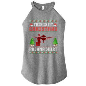 This Is My Christmas Pajama Flight Attendant Ugly Gift Women's Perfect Tri Rocker Tank