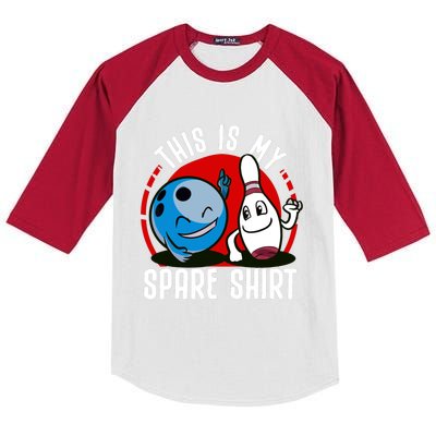 This Is My Spare Bowling Alley Gutter Pins Bowling Kids Colorblock Raglan Jersey