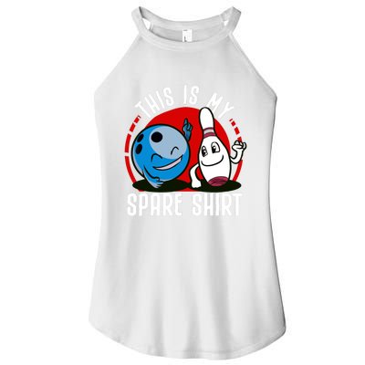 This Is My Spare Bowling Alley Gutter Pins Bowling Women’s Perfect Tri Rocker Tank