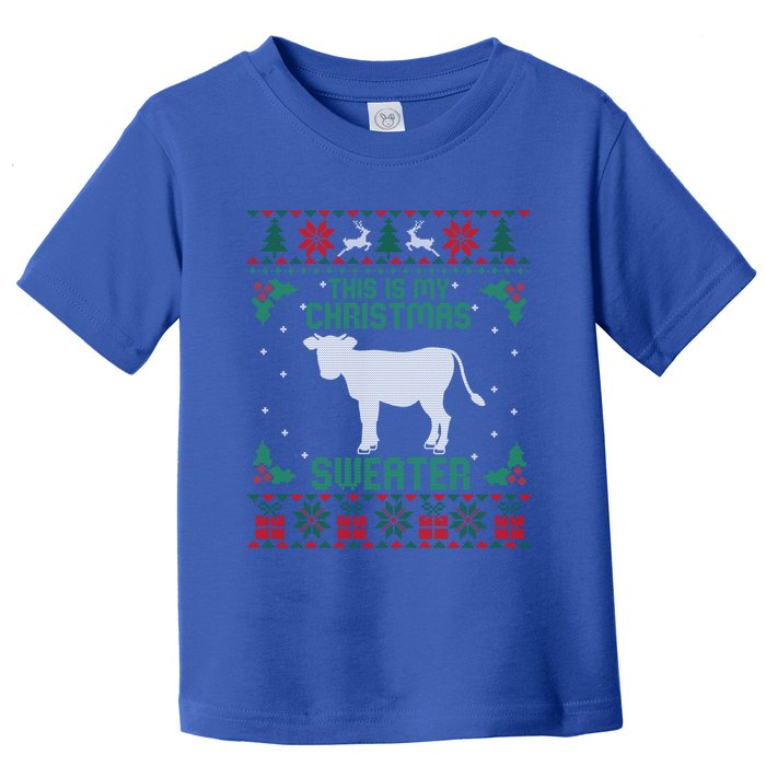 This Is My Christmas Sweater Cow Lover Funny Gift Cow Ugly Xmas Gift Toddler T-Shirt