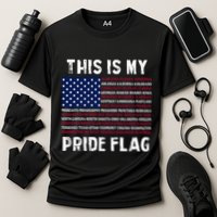 This Is My Pride Flag USA US Flag Patriotic Cooling Performance Crew T-Shirt