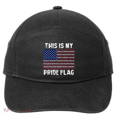 This Is My Pride Flag USA US Flag Patriotic 7-Panel Snapback Hat