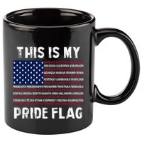 This Is My Pride Flag USA US Flag Patriotic 11oz C Handle Ceramic Mug
