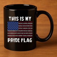 This Is My Pride Flag USA US Flag Patriotic 11oz C Handle Ceramic Mug