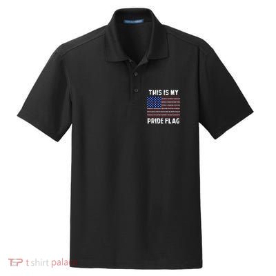 This Is My Pride Flag USA US Flag Patriotic Dry Zone Grid Polo