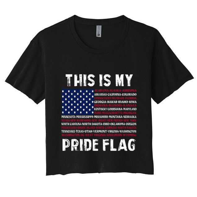 This Is My Pride Flag USA US Flag Patriotic Crop Top