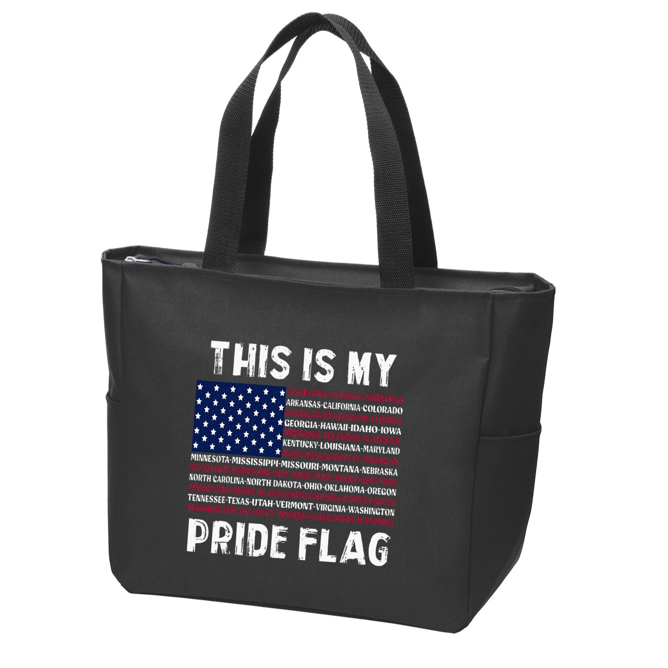 This Is My Pride Flag USA US Flag Patriotic Zip Tote Bag
