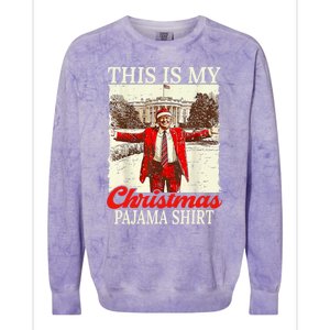 This Is My Christmas Pajamas Christmas Santa Trump Xmas Colorblast Crewneck Sweatshirt