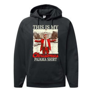 This Is My Christmas Pajamas Christmas Santa Trump Xmas Performance Fleece Hoodie