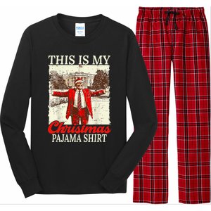 This Is My Christmas Pajamas Christmas Santa Trump Xmas Long Sleeve Pajama Set