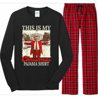 This Is My Christmas Pajamas Christmas Santa Trump Xmas Long Sleeve Pajama Set