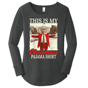 This Is My Christmas Pajamas Christmas Santa Trump Xmas Women's Perfect Tri Tunic Long Sleeve Shirt