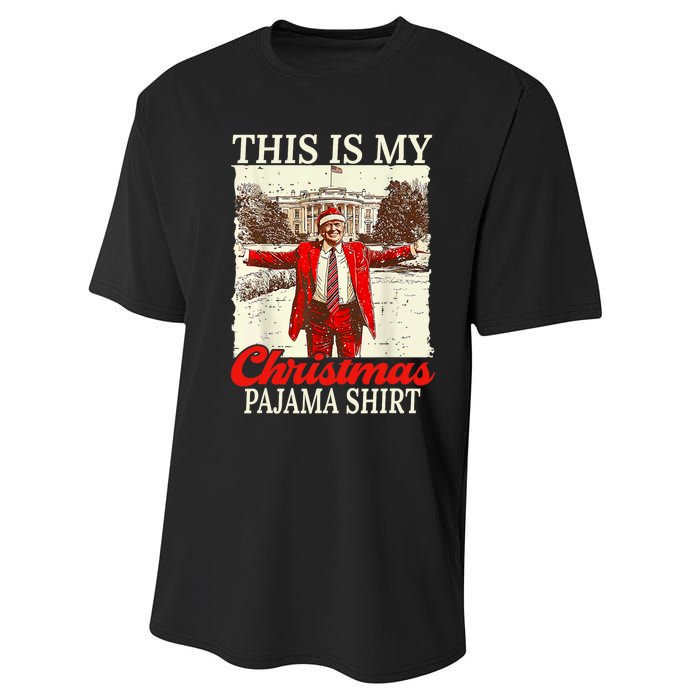 This Is My Christmas Pajamas Christmas Santa Trump Xmas Performance Sprint T-Shirt