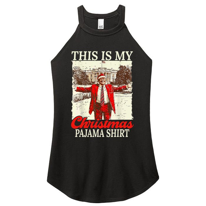 This Is My Christmas Pajamas Christmas Santa Trump Xmas Women's Perfect Tri Rocker Tank