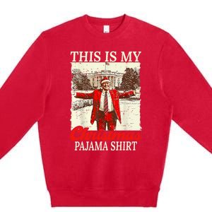 This Is My Christmas Pajamas Christmas Santa Trump Xmas Premium Crewneck Sweatshirt