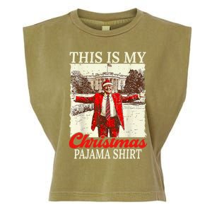 This Is My Christmas Pajamas Christmas Santa Trump Xmas Garment-Dyed Women's Muscle Tee