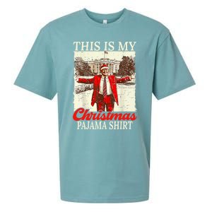 This Is My Christmas Pajamas Christmas Santa Trump Xmas Sueded Cloud Jersey T-Shirt