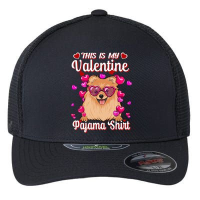 This Is My Valentine Pajama Gift Pomeranian Lovers Gift Flexfit Unipanel Trucker Cap