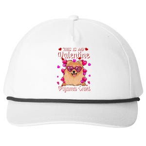 This Is My Valentine Pajama Gift Pomeranian Lovers Gift Snapback Five-Panel Rope Hat