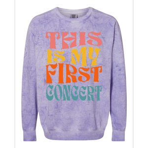 This Is My First Concert Music Event Retro Groovy Colorblast Crewneck Sweatshirt