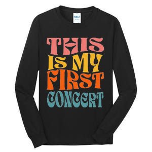 This Is My First Concert Music Event Retro Groovy Tall Long Sleeve T-Shirt