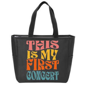 This Is My First Concert Music Event Retro Groovy Zip Tote Bag