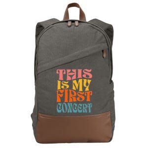 This Is My First Concert Music Event Retro Groovy Cotton Canvas Backpack