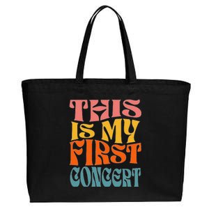 This Is My First Concert Music Event Retro Groovy Cotton Canvas Jumbo Tote