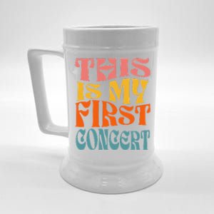 This Is My First Concert Music Event Retro Groovy Beer Stein