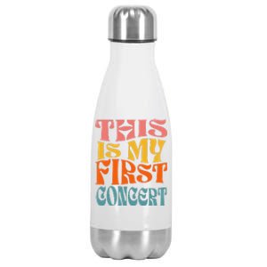 This Is My First Concert Music Event Retro Groovy Stainless Steel Insulated Water Bottle