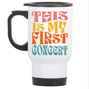 This Is My First Concert Music Event Retro Groovy Stainless Steel Travel Mug