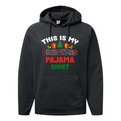 This Is My Christmas Pajama Xmas Matching Women Pjs Performance Fleece Hoodie