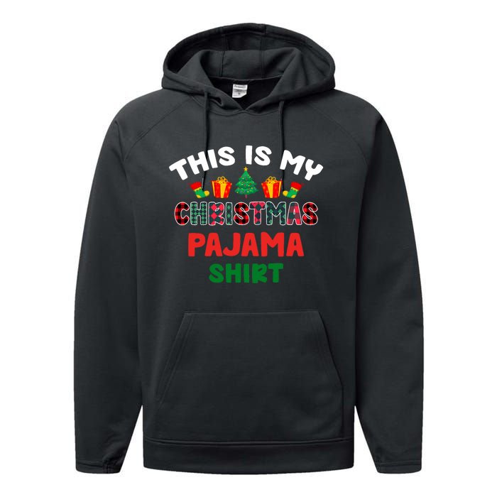 This Is My Christmas Pajama Xmas Matching Women Pjs Performance Fleece Hoodie