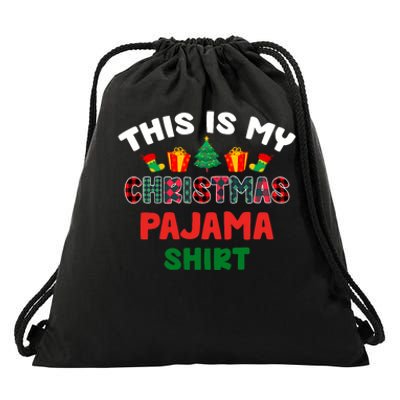 This Is My Christmas Pajama Xmas Matching Women Pjs Drawstring Bag