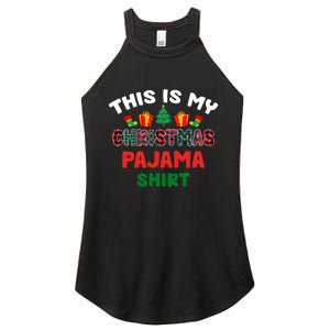 This Is My Christmas Pajama Xmas Matching Women Pjs Women's Perfect Tri Rocker Tank