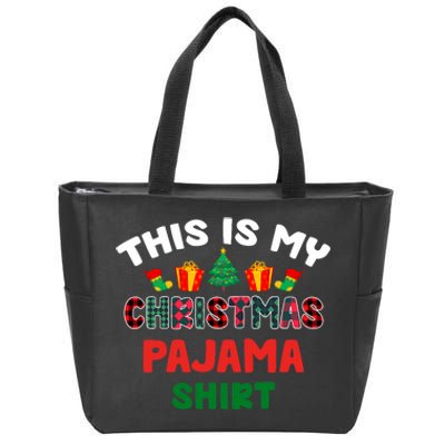 This Is My Christmas Pajama Xmas Matching Women Pjs Zip Tote Bag