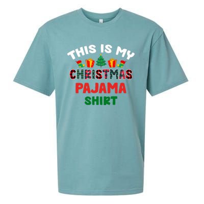 This Is My Christmas Pajama Xmas Matching Women Pjs Sueded Cloud Jersey T-Shirt