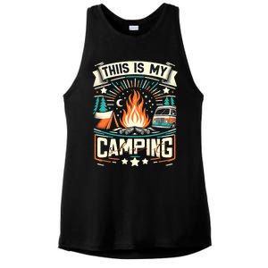 This Is My Camping Funny Camper Hiker Camping Lovers Ladies PosiCharge Tri-Blend Wicking Tank