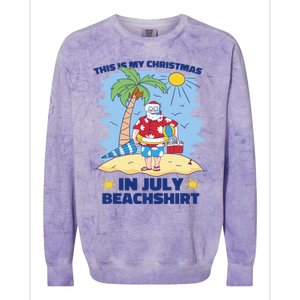 This Is My Christmas In July Beachshirt Funny Xmas Santa Colorblast Crewneck Sweatshirt