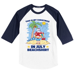 This Is My Christmas In July Beachshirt Funny Xmas Santa Baseball Sleeve Shirt