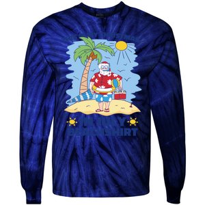 This Is My Christmas In July Beachshirt Funny Xmas Santa Tie-Dye Long Sleeve Shirt