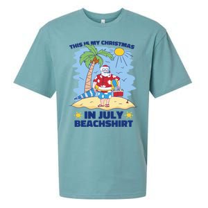 This Is My Christmas In July Beachshirt Funny Xmas Santa Sueded Cloud Jersey T-Shirt