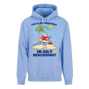 This Is My Christmas In July Beachshirt Funny Xmas Santa Unisex Surf Hoodie