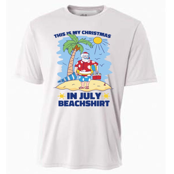 This Is My Christmas In July Beachshirt Funny Xmas Santa Cooling Performance Crew T-Shirt