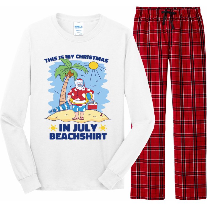 This Is My Christmas In July Beachshirt Funny Xmas Santa Long Sleeve Pajama Set