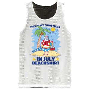 This Is My Christmas In July Beachshirt Funny Xmas Santa Mesh Reversible Basketball Jersey Tank