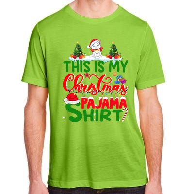 This Is My Christmas Pajama Gift Cat Santa Hat Christmas Cool Gift Adult ChromaSoft Performance T-Shirt