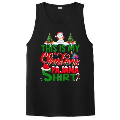 This Is My Christmas Pajama Gift Cat Santa Hat Christmas Cool Gift PosiCharge Competitor Tank